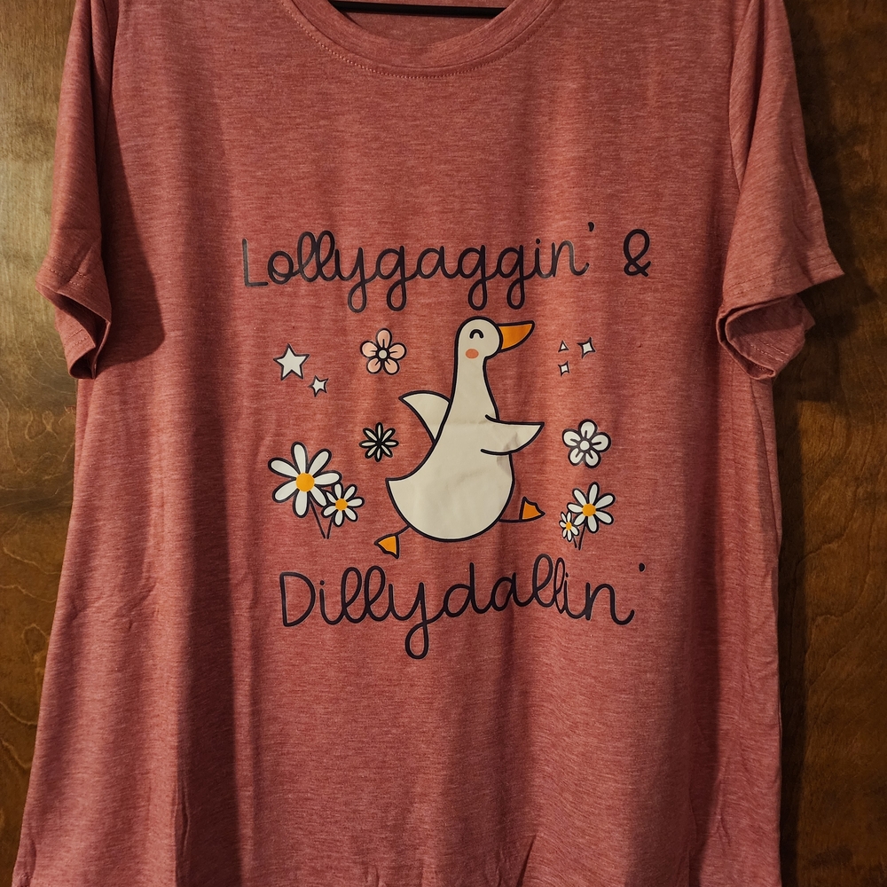 Red Graphic T-Shirt with Duck Design